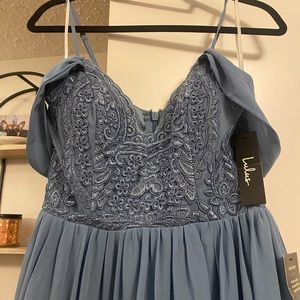 Long blue gown
